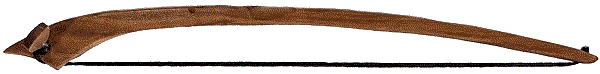 The bow that most often turns up with Archie Smith's Horsebottom Ridge psalteries has a peg for tightening the horsehairs.  Click for bigger photo.