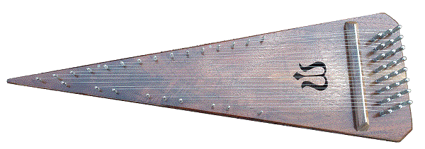 My Horsebottom Ridge psaltery, a rather traditional-looking walnut build with a rich, sweet tone.  Click for bigger picture.