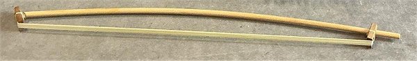 The bow that came with Dave's psalteries.  Easy to ajust and - if necessary - to rehair.  Click for bigger photo.
