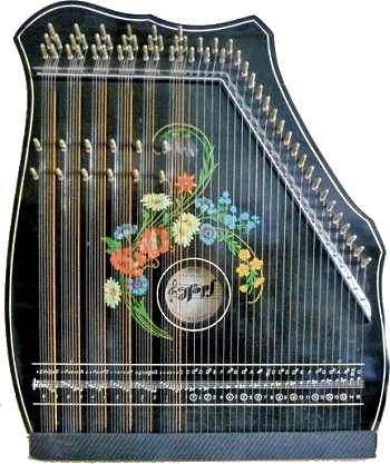 This class of chorded zither is still manufactured by the C. Robert Hopf family in Germany. Click for a slightly larger photo.