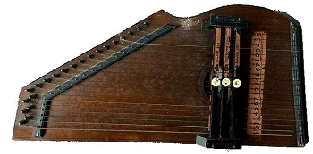 Zimmerman's 'Type 1' Autoharp, identical to Gutter's patented design.  Click for bigger photo.